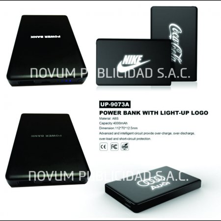 POWER BANK WITH LIGHT UP LOGO